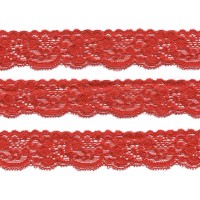 elastisch nylon kant 3 cm rood
