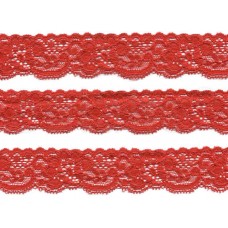 elastisch nylon kant 3 cm rood
