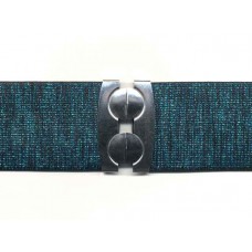 elastische ceintuur turquoise lurex 6cm