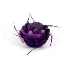 veren bloem corsage extra groot paars