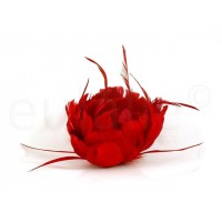 veren bloem corsage extra groot rood