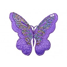 vlinder applicatie pailletten paars