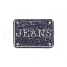 zilveren jeans applicatie donker blauw