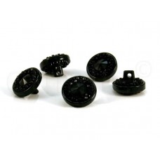 zwarte knoop met kraaltjes 1.5 cm